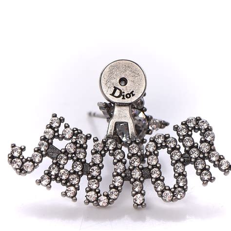 CHRISTIAN DIOR Palladium Crystal J'adior Earrings .